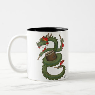 Taiko Dragon in Colour Two-Tone Coffee Mug