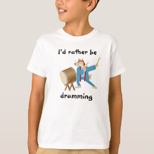 Taiko Drum Cartoon Dog Taiko Drummer T-Shirt