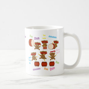 Taiko Gifts Cute Drumming Bears Mug Personalised