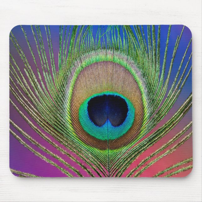 Tail feather of a peacock mouse pad (Front)