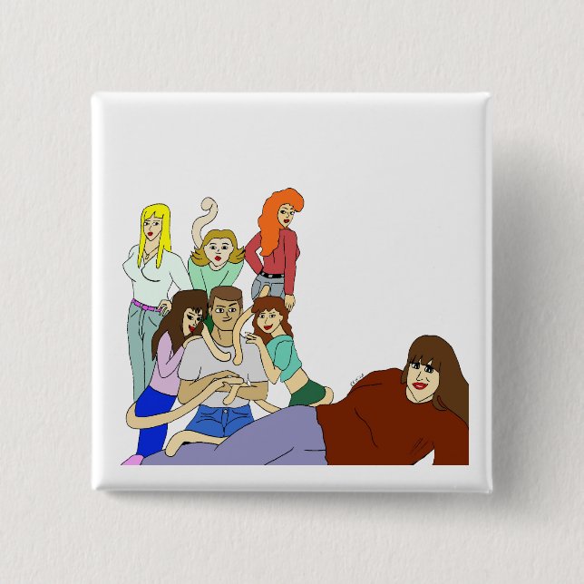 Tail harem  15 cm square badge (Front)