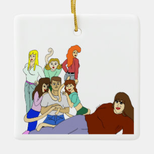 Tail harem ceramic ornament