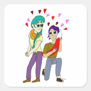 tail love     square sticker