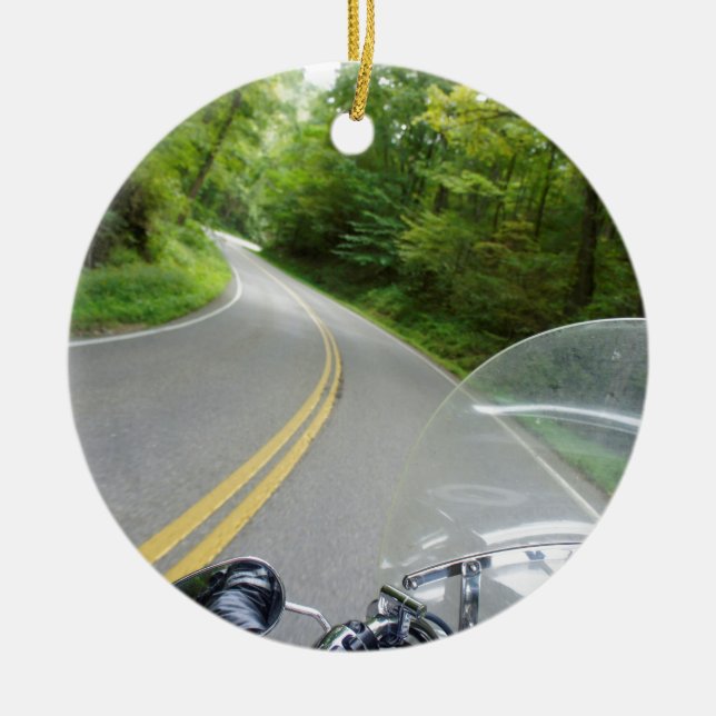 Tail of the Dragon Ceramic Ornament (Front)