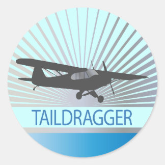 Taildragger Aeroplane Classic Round Sticker