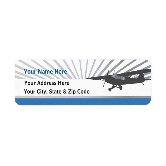 Taildragger Aeroplane Return Address Label (Front)