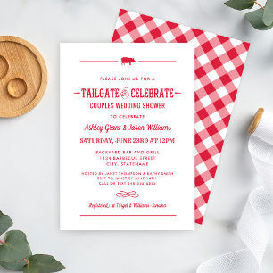 Tailgate and Celebrate Red Couples Wedding Shower Invitation