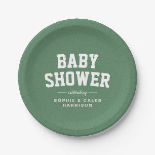 Tailgate baby shower fun pink football theme paper plate