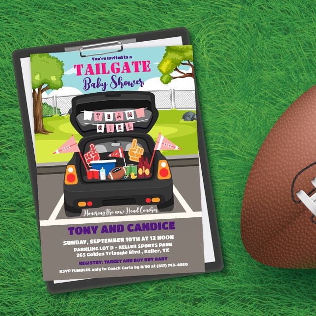 Tailgate Football Baby Shower Couples Shower Invitation (Creator Uploaded)