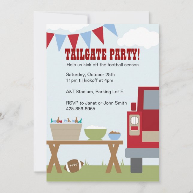 Tailgate Football Party Invitation (Front)