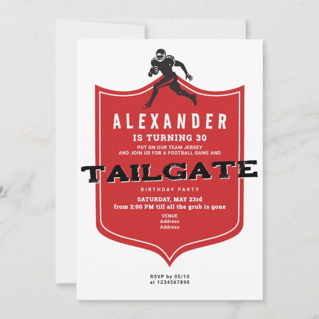 Tailgate Friends Football Grill & Chill Birthday Invitation (Front)