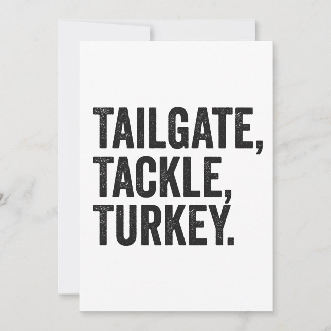 Tailgate Tackle Turkey Funny Thanksgiving Football Invitation (Front)