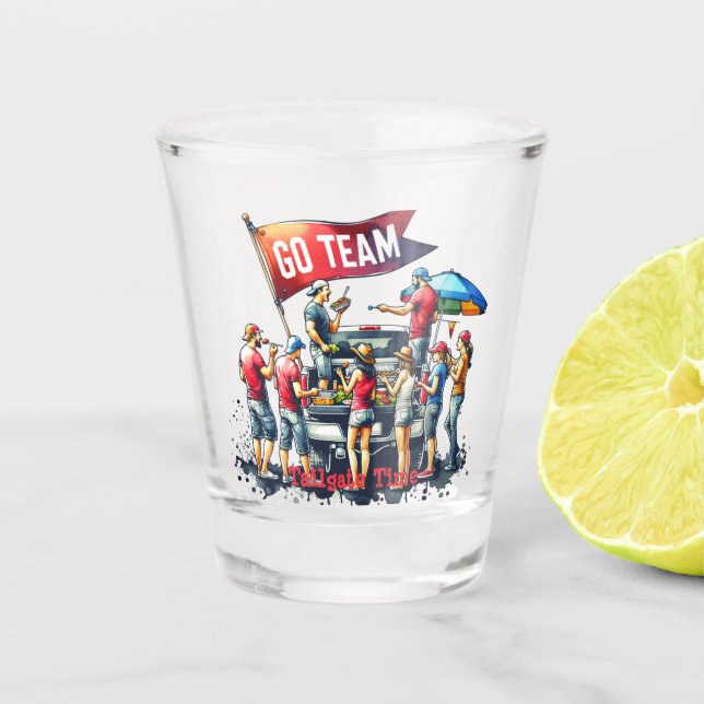 Tailgate Time Go Team Custom Shot Glass (Front)