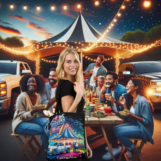 Tailgate Time Party Tent Custom Tote Bag (Tailgate Time Collection Tote Bag)