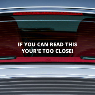 Tailgater Warning Car Decal   Funny Window Vinyl