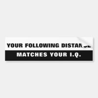 Tailgaters IQ? Same as Following Distance Bi