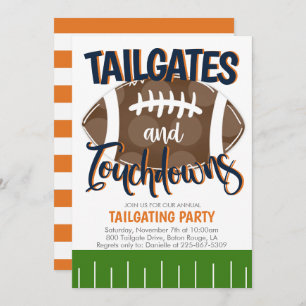 Tailgates and Touchdowns Football ANY TEAM COLOR Invitation