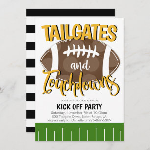 Tailgates and Touchdowns Football ANY TEAM COLOR Invitation