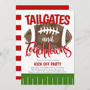 Tailgates and Touchdowns Football ANY TEAM COLOR Invitation