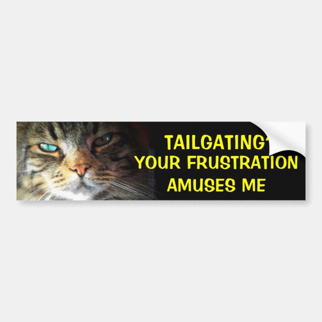 Tailgating? Your Frustration Amuses Bumper Cat Bumper Sticker (Front)