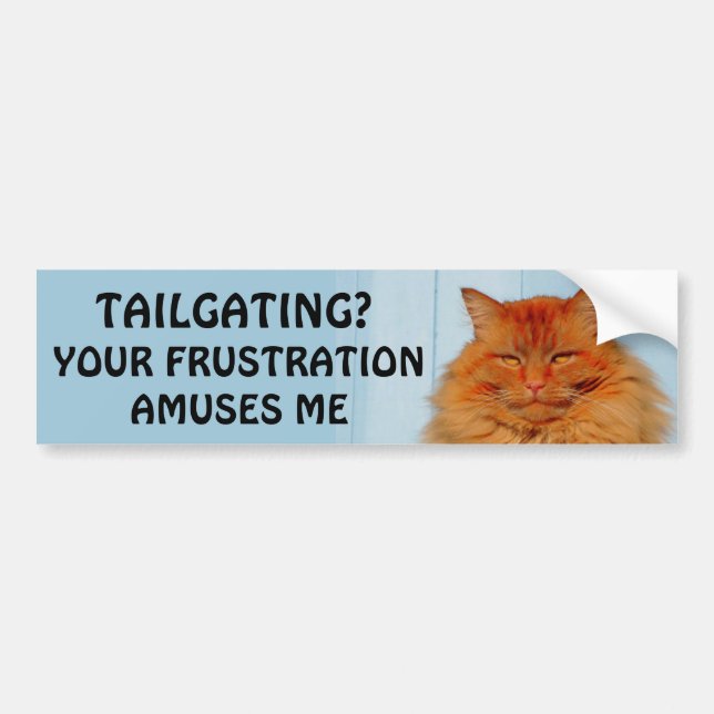 Tailgating? Your Frustration Amuses Me Pumpkin Bumper Sticker (Front)