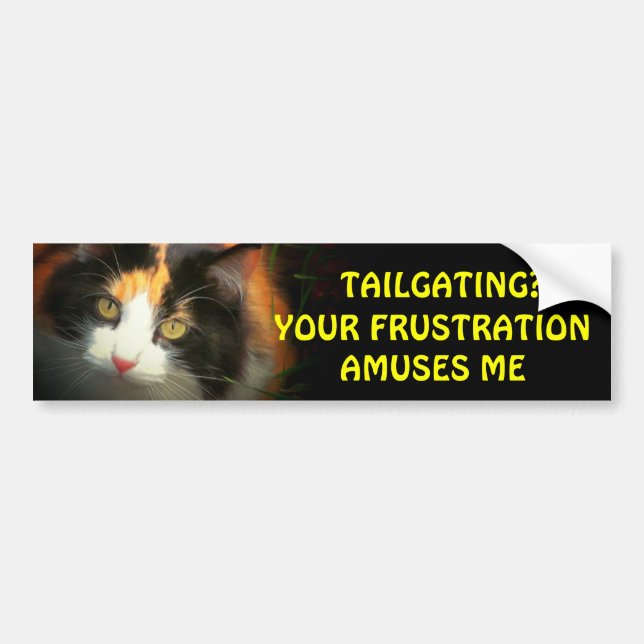 Tailgating? Your Frustration Amuses My Calico Bumper Sticker (Front)