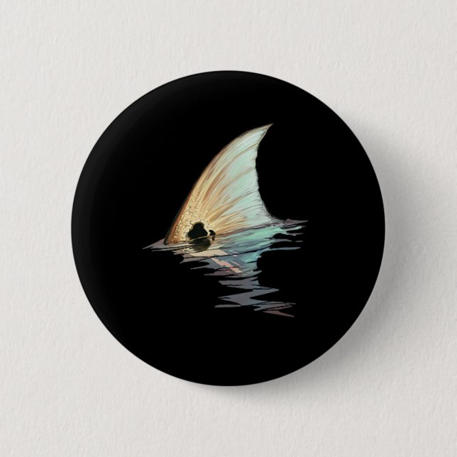 Tailing Redfish Redfish Tail Red Drum Fish Shirt  6 Cm Round Badge (Front)