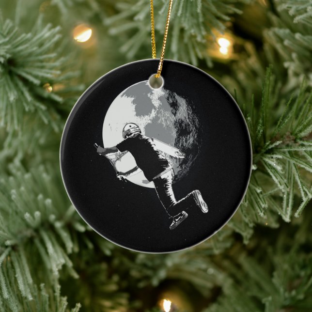 Tailing the Moon - Tail-whip Scooter Stunt Ceramic Ornament (Tree)