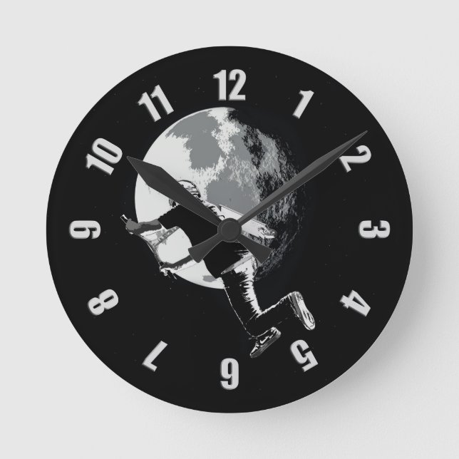 Tailing the Moon - Tail-whip Scooter Stunt Round Clock (Front)