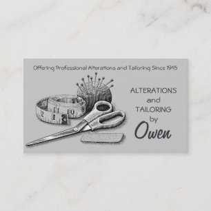 Tailor, Alterations, Tailoring, Seamstress, Tailor Business Card