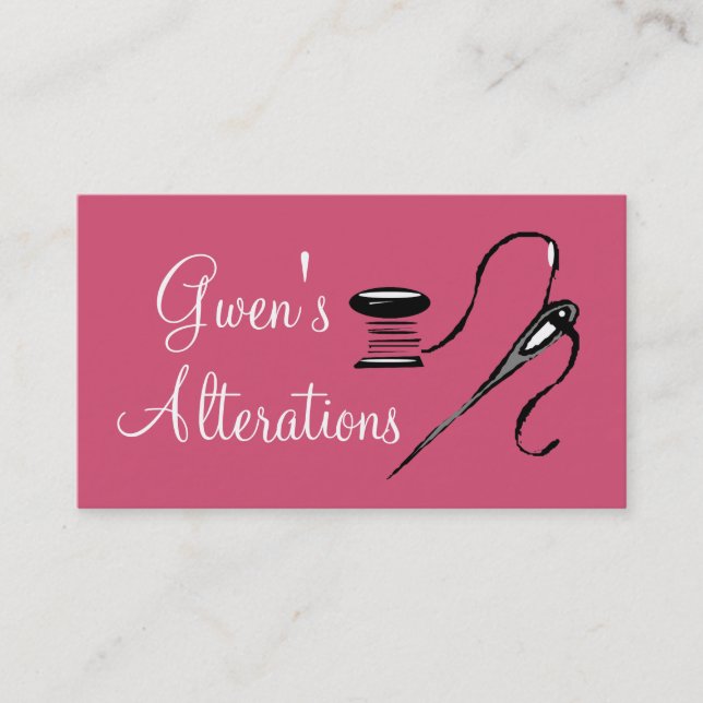Tailor, Alterations, Tailoring, Seamstress, Tailor Business Card (Front)