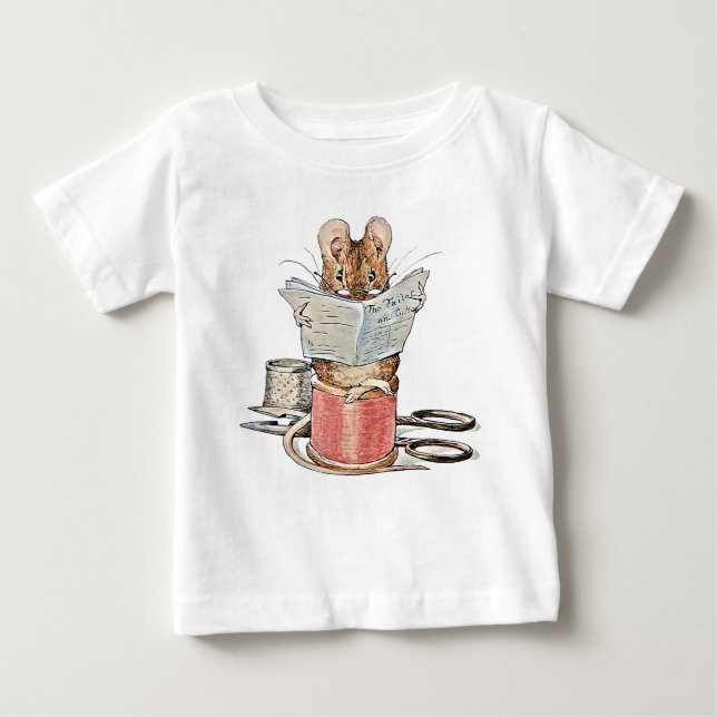 Tailor Mouse on Spool of Thread Baby T-Shirt (Front)