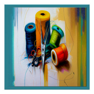 Tailor, Seamstress Poster Matching Business Card 