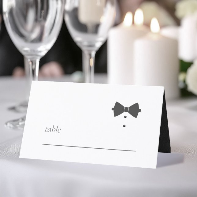 Tailored Black Tie Wedding ID1090 Place Card (Creator Uploaded)