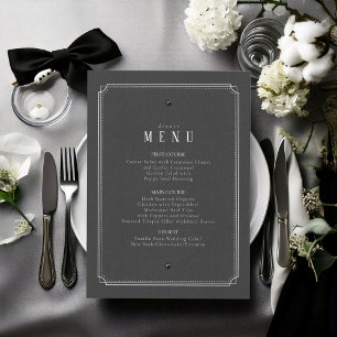 Tailored Black & White Wedding Menu ID1090