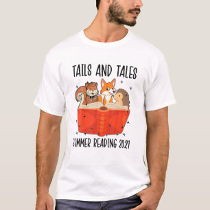 Tails And Tales Summer Reading 2021 Book Librarian T-Shirt