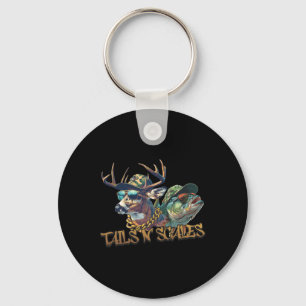 Tails N Scales Funny Hunting Father Day Love Fishi Key Ring