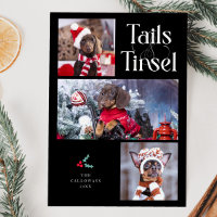 Tails & Tinsel Dog Photo Black Christmas