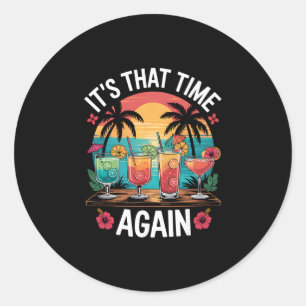 Tails Tropical Summer Island Vacation Caribbean Ho Classic Round Sticker