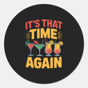 Tails Tropical Summer Island Vacation Caribbean Ho Classic Round Sticker