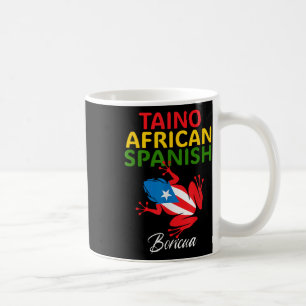 Taino African Spanish Coqui Puerto Rico Flag Boric Coffee Mug