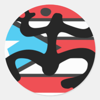Taino Coqui on Puerto Rico's Flag Classic Round Sticker