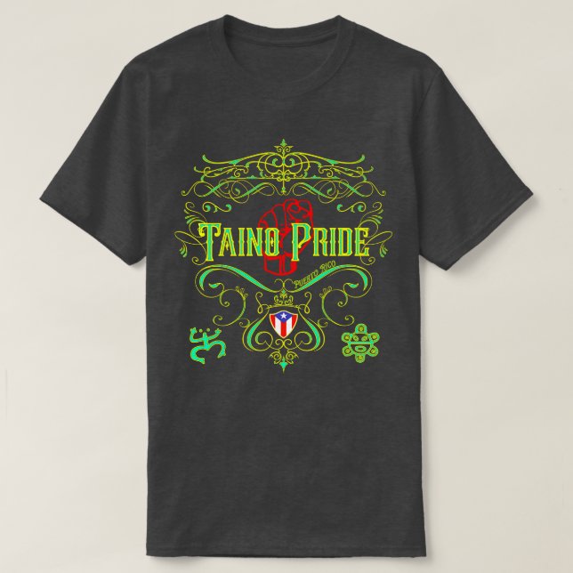 Taino Pride Vintage Style Neon T-Shirt (Design Front)