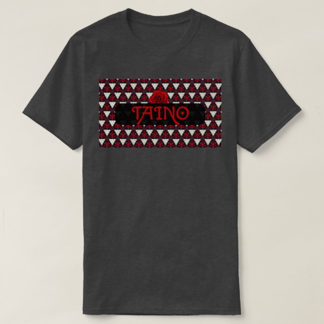 Taino Red Native American Diamond Pattern  T-Shirt (Design Front)
