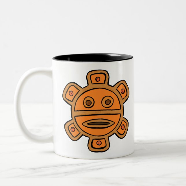 Taino sun Two-Tone coffee mug (Left)