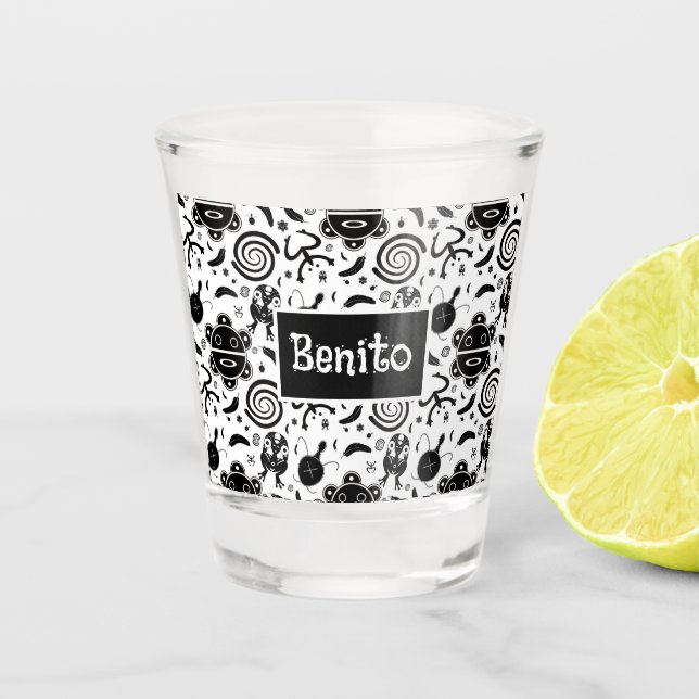Taino Symbols Puerto Rico Culture Shot Glass (Front)
