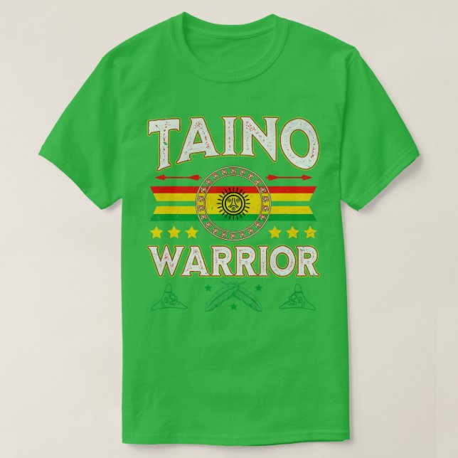 Taino Warrior Flag Native American Arawak Boriken  T-Shirt (Design Front)
