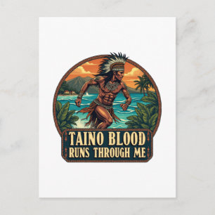 Taino Warrior Puerto Rico Indigenous Caribbean Holiday Postcard