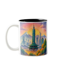 Taipei City Taiwan Skyline Watercolor Mug