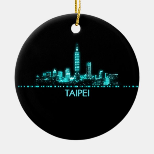 Taipei Skyline Ceramic Ornament (Front)